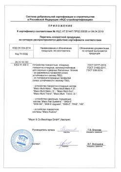2019.04.04 Аксай - Приложение к сертификату устройства поворотные, откидные, поворотно-откидные, взломоустойчивые. ГОСТ 30777-2012